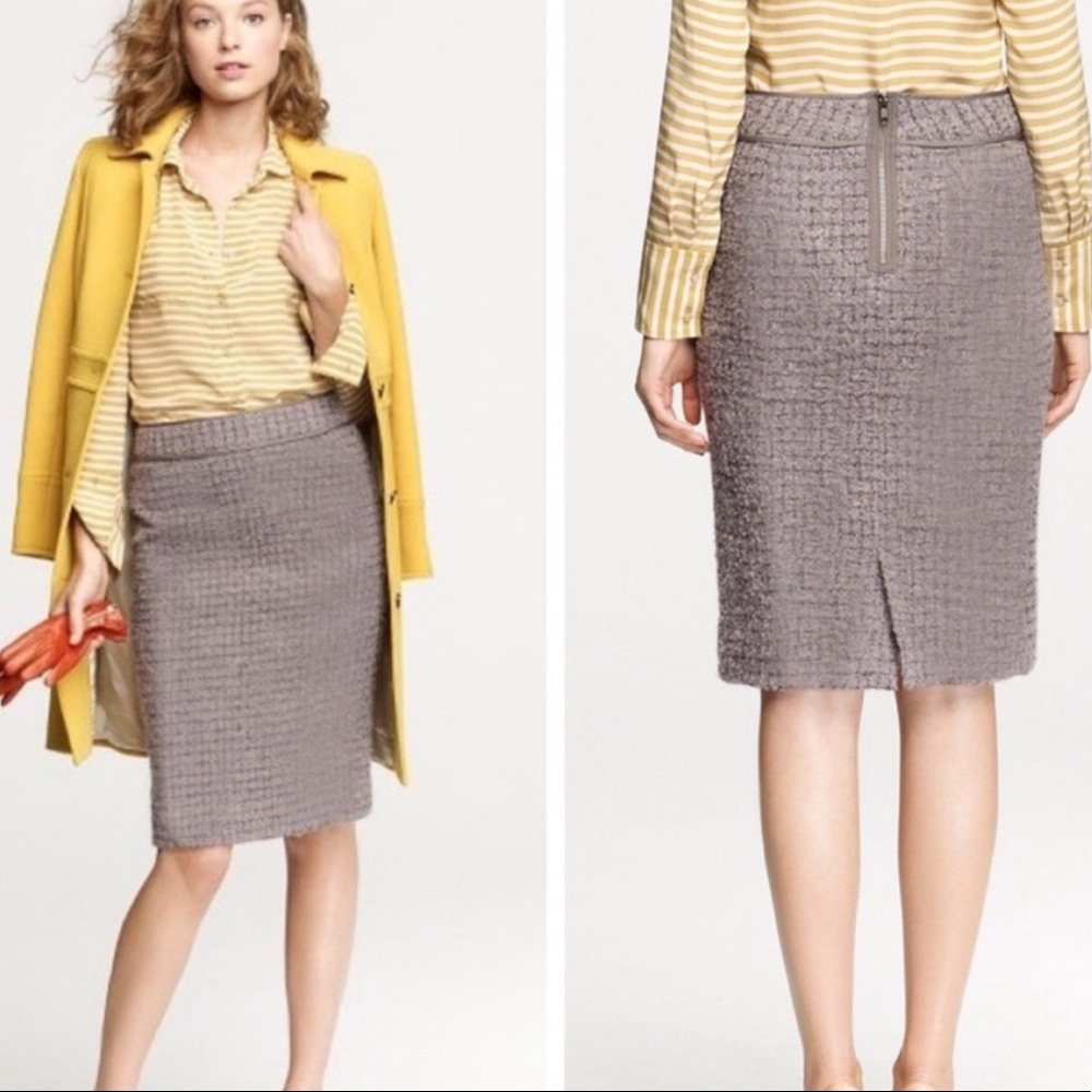 J. Crew Gray No. 2 Pencil Skirt in Metalic Boucle
